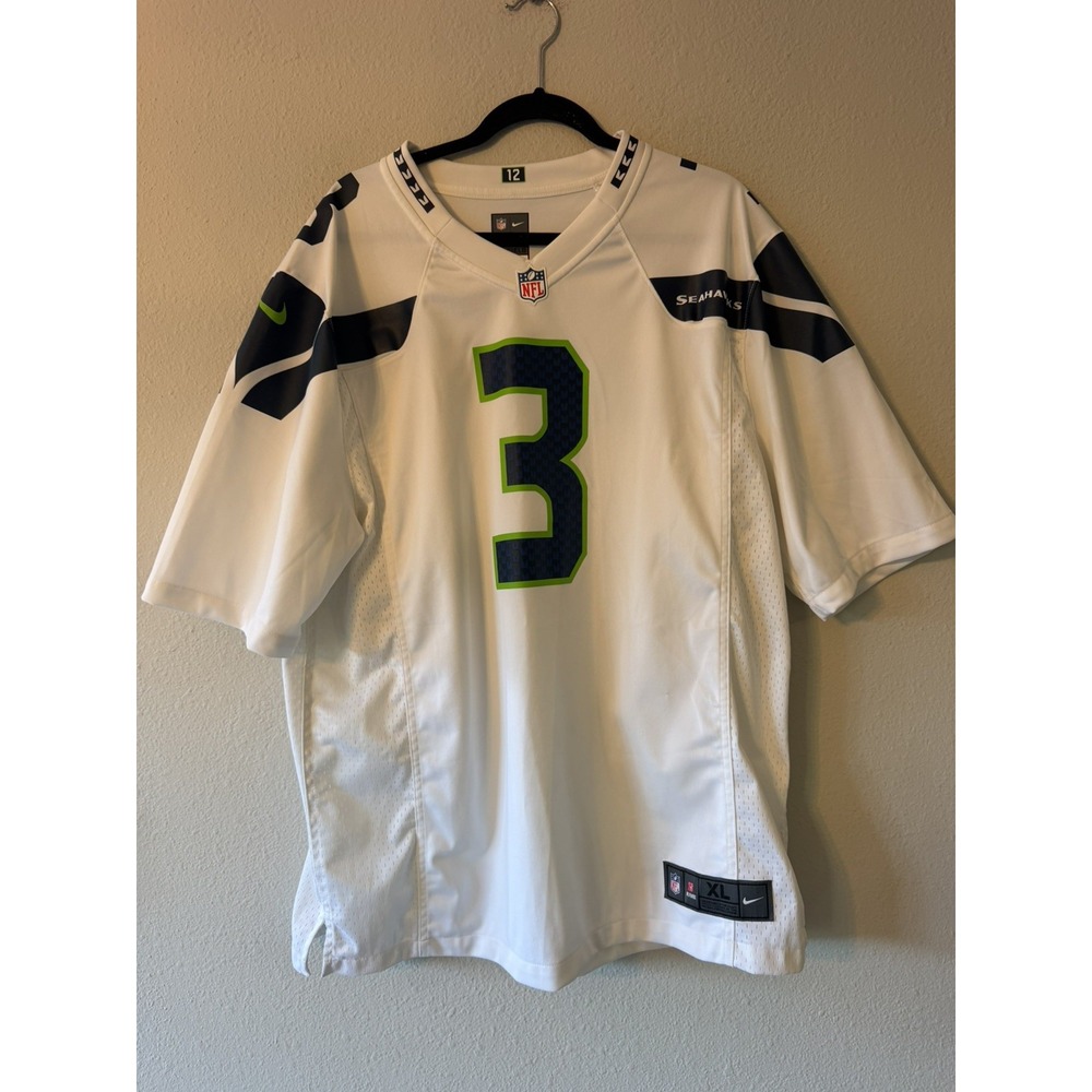 Nike On Field Russell Wilson Seattle Seahawk Jersey - White Size Mens XL
